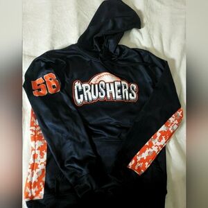 Crushers #56 Baseball Hoodie Navy Blue Orange L